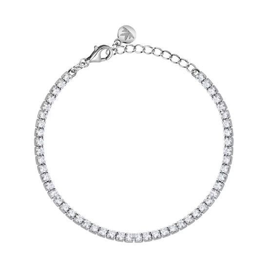 Bracciale tennis Morellato Infinito argento zirconi bianchi 19 cm