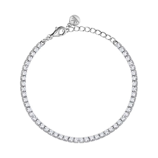 Bracciale tennis Morellato Infinito argento zirconi bianchi 19 cm