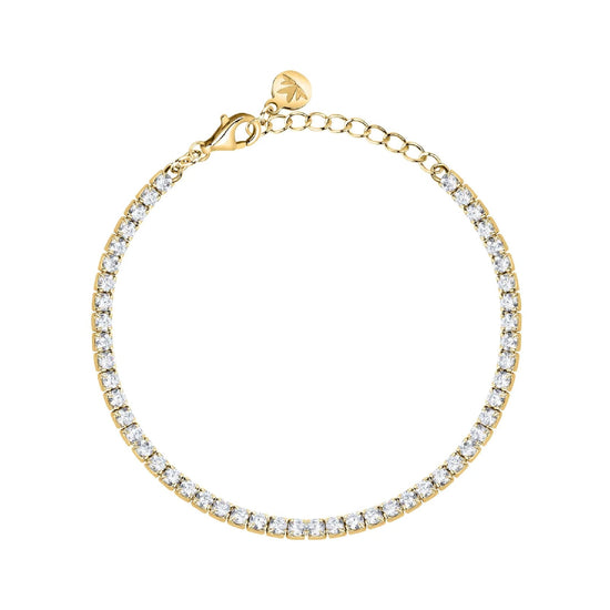 Bracciale tennis Morellato Infinito argento dorato zirconi 19 cm