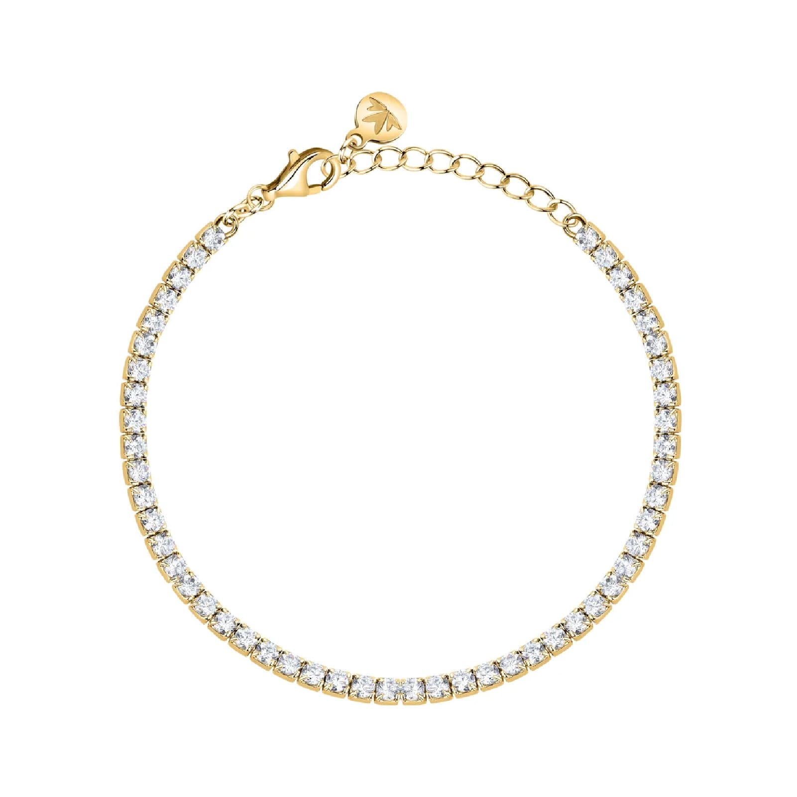 Bracciale tennis Morellato Infinito argento dorato zirconi 19 cm