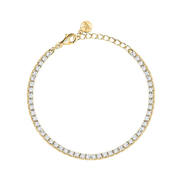 Bracciale tennis Morellato Infinito argento dorato zirconi 19 cm