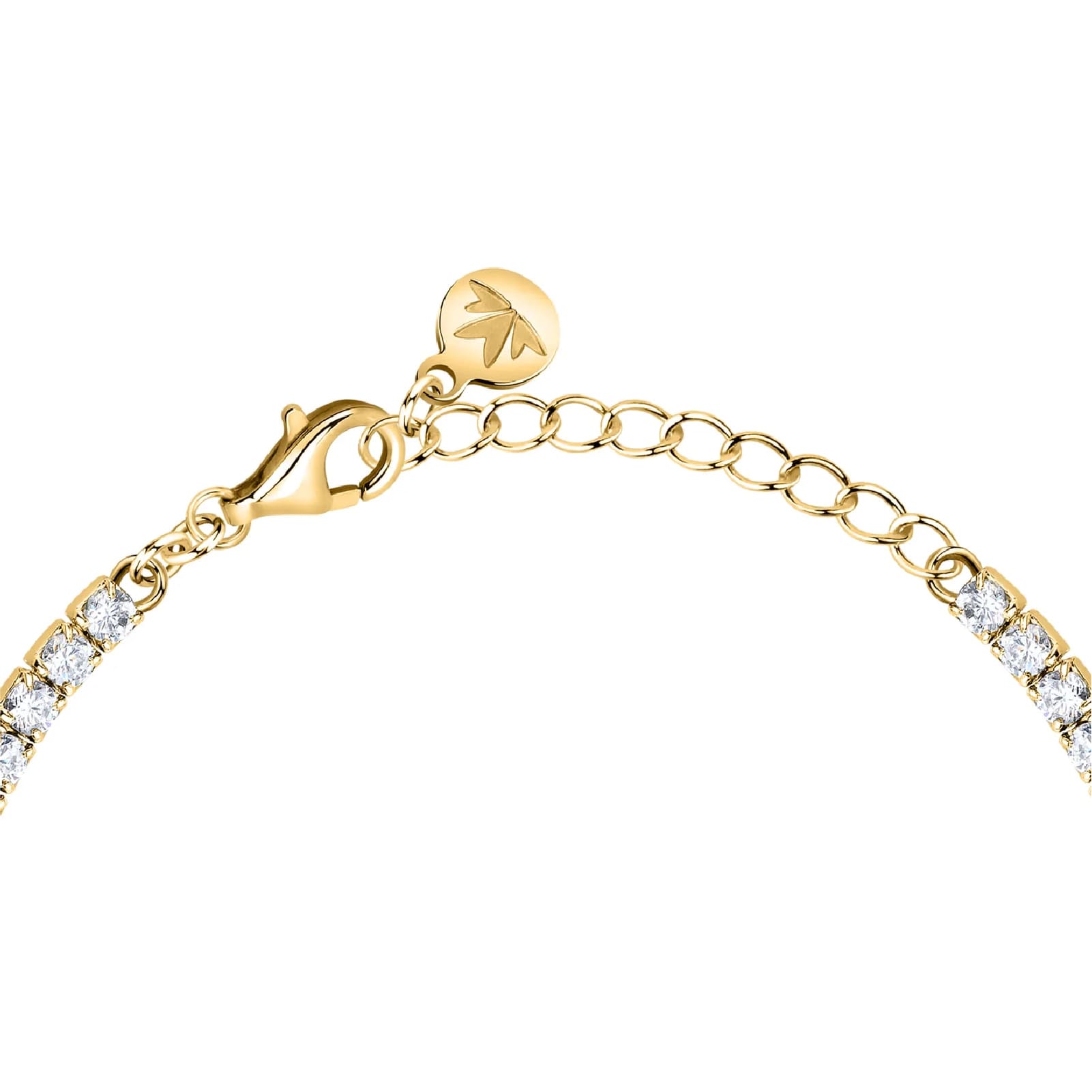 Bracciale tennis Morellato Infinito argento dorato zirconi 19 cm