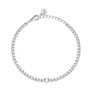 Bracciale tennis Morellato Infinito argento zirconi cuore 19 cm