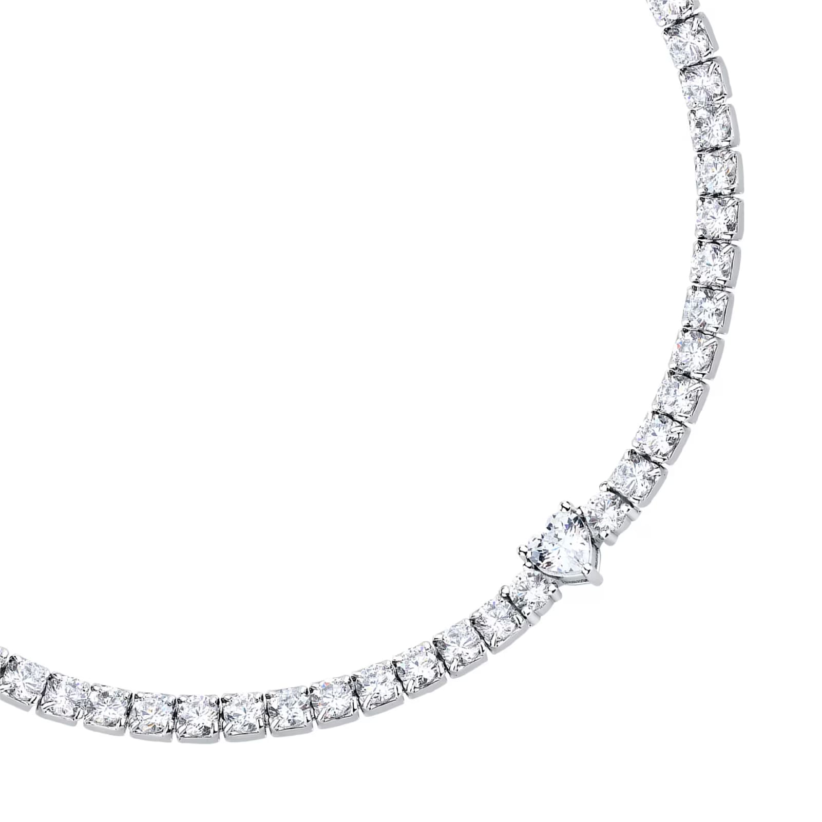 Bracciale tennis Morellato Infinito argento zirconi cuore 19 cm