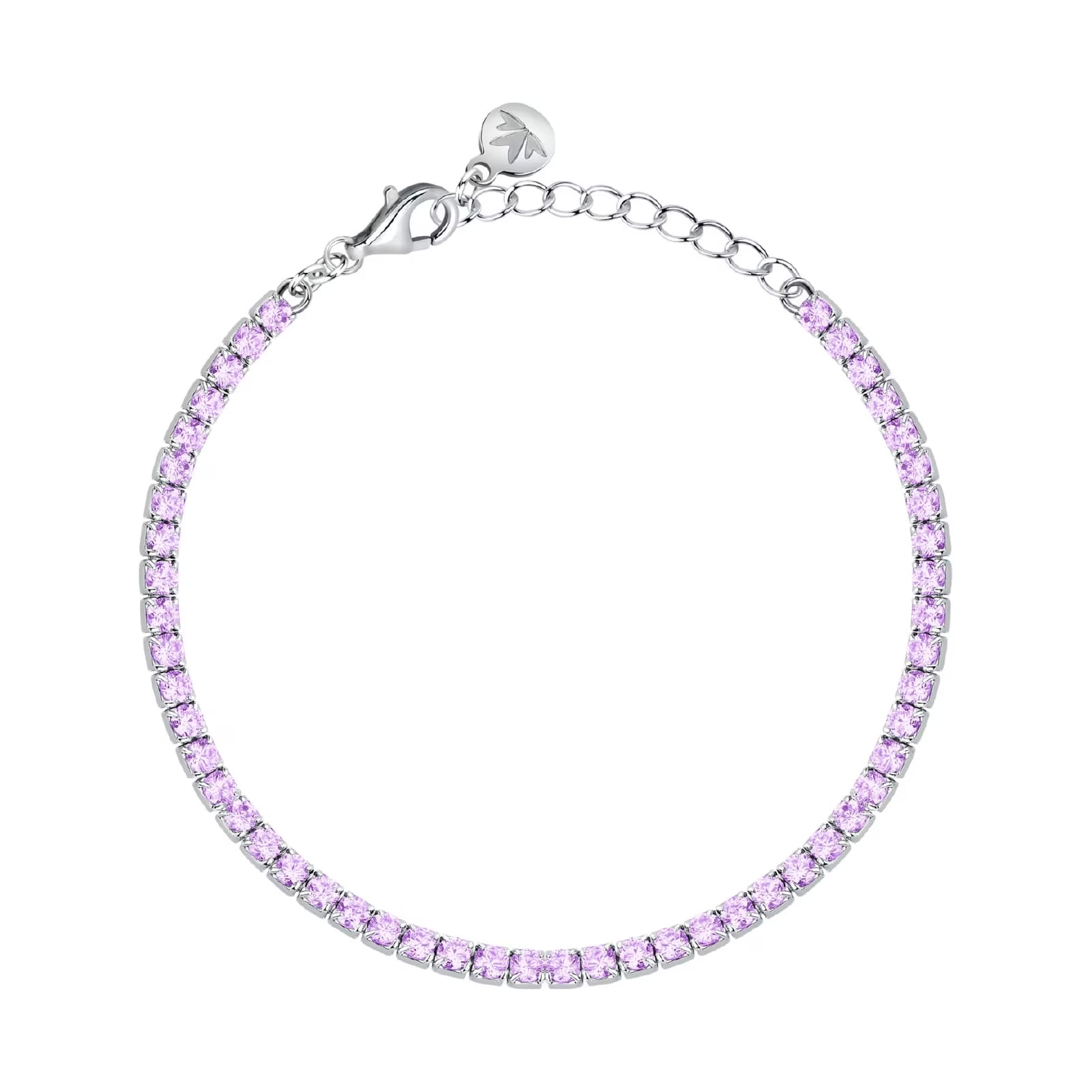Bracciale tennis Morellato Infinito argento zirconi viola 19 cm