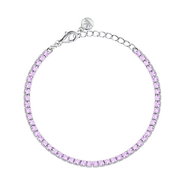 Bracciale tennis Morellato Infinito argento zirconi viola 19 cm