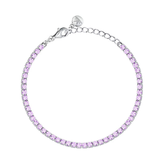 Bracciale tennis Morellato Infinito argento zirconi viola 19 cm