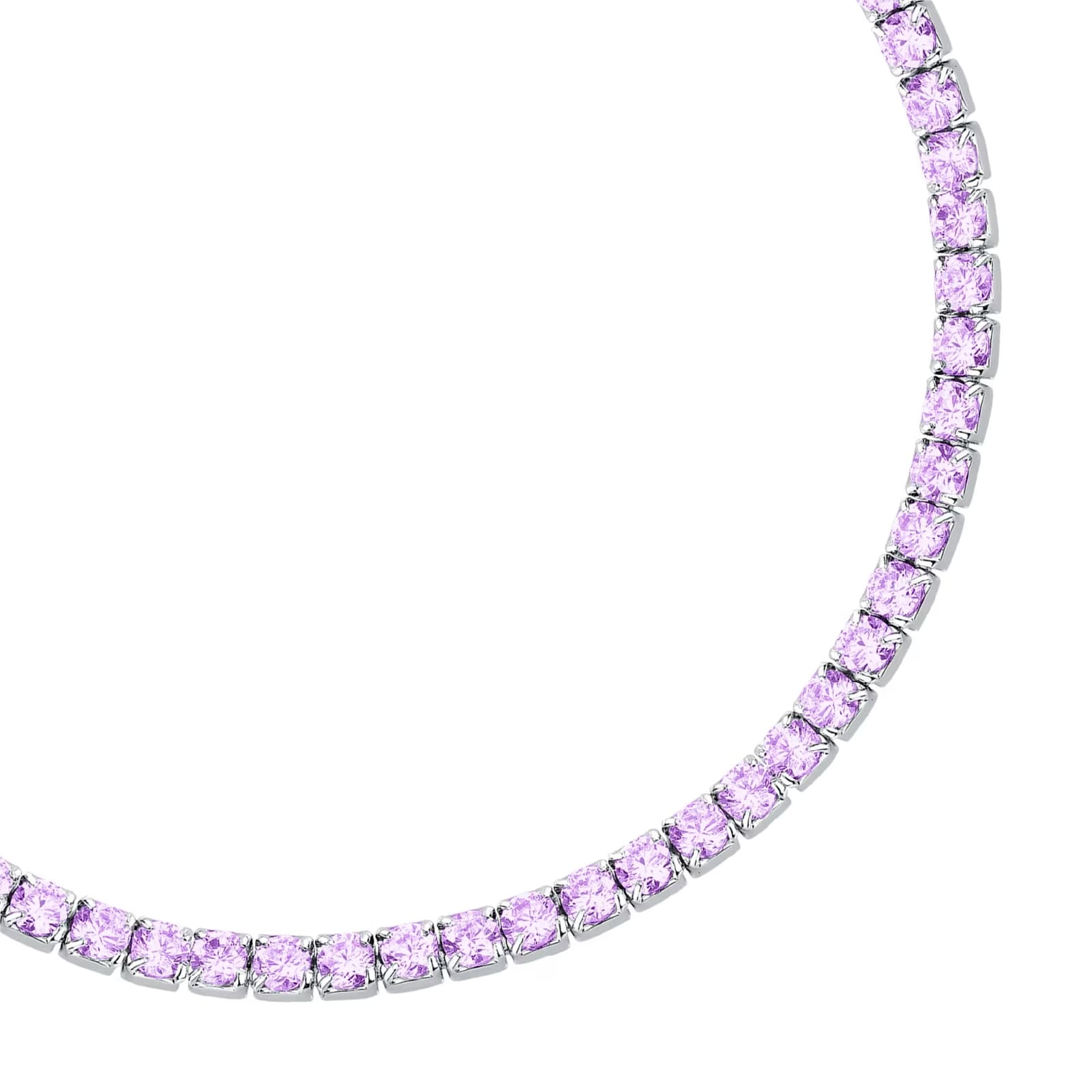Bracciale tennis Morellato Infinito argento zirconi viola 19 cm