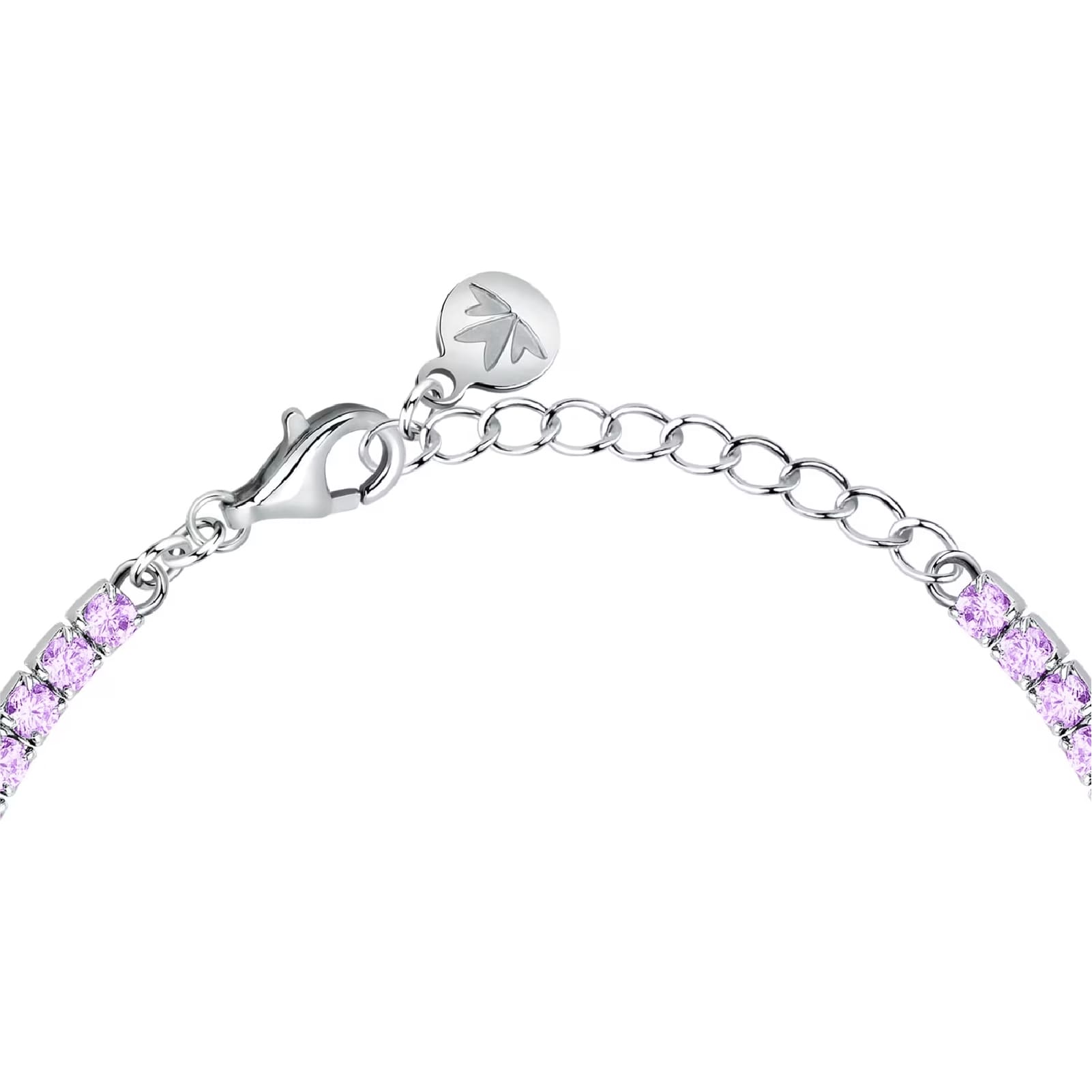 Bracciale tennis Morellato Infinito argento zirconi viola 19 cm