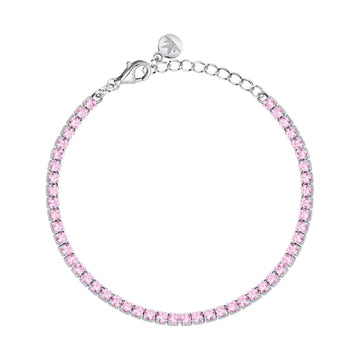 Bracciale tennis Morellato Infinito argento e zirconi rosa 19 cm