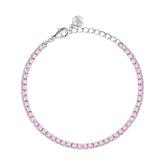 Bracciale tennis Morellato Infinito argento e zirconi rosa 19 cm