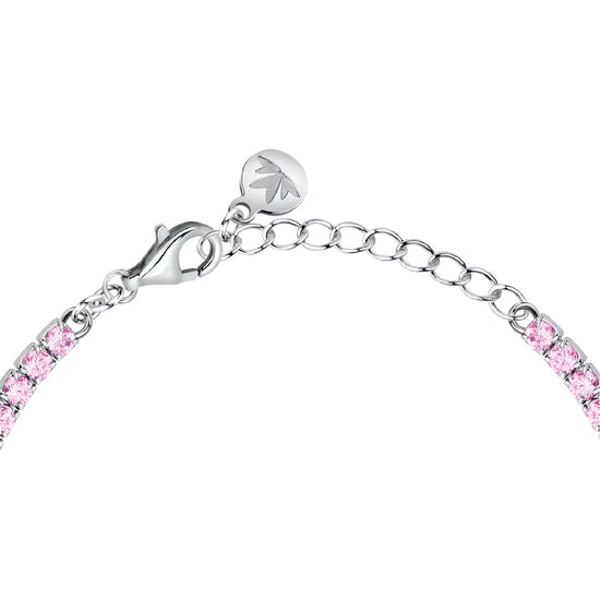 Bracciale tennis Morellato Infinito argento e zirconi rosa 19 cm