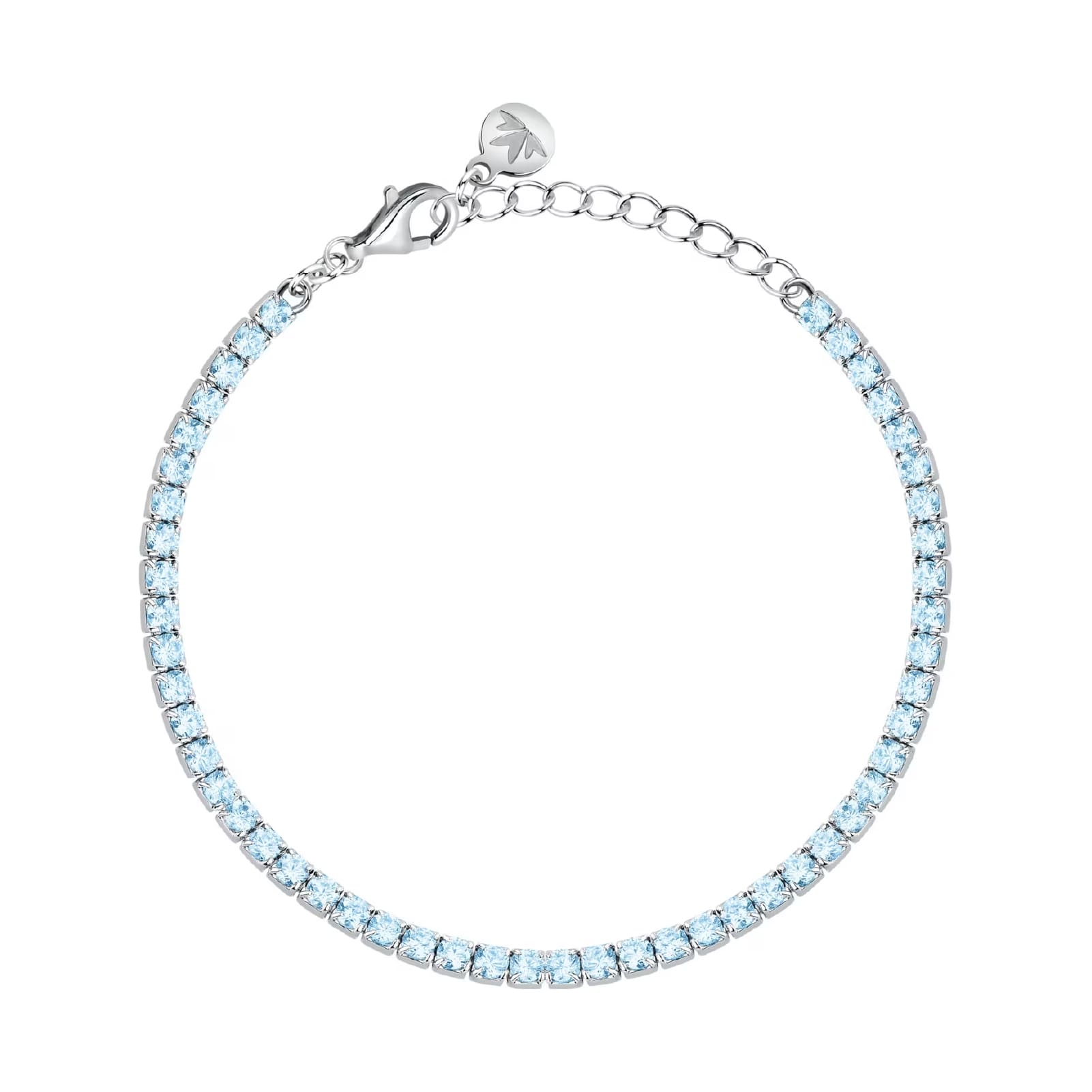 Bracciale tennis Morellato Infinito argento zirconi azzurri 19 cm
