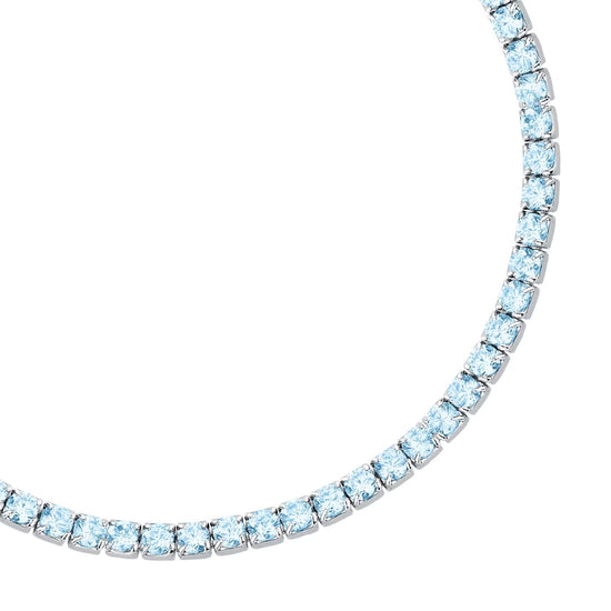 Bracciale tennis Morellato Infinito argento zirconi azzurri 19 cm