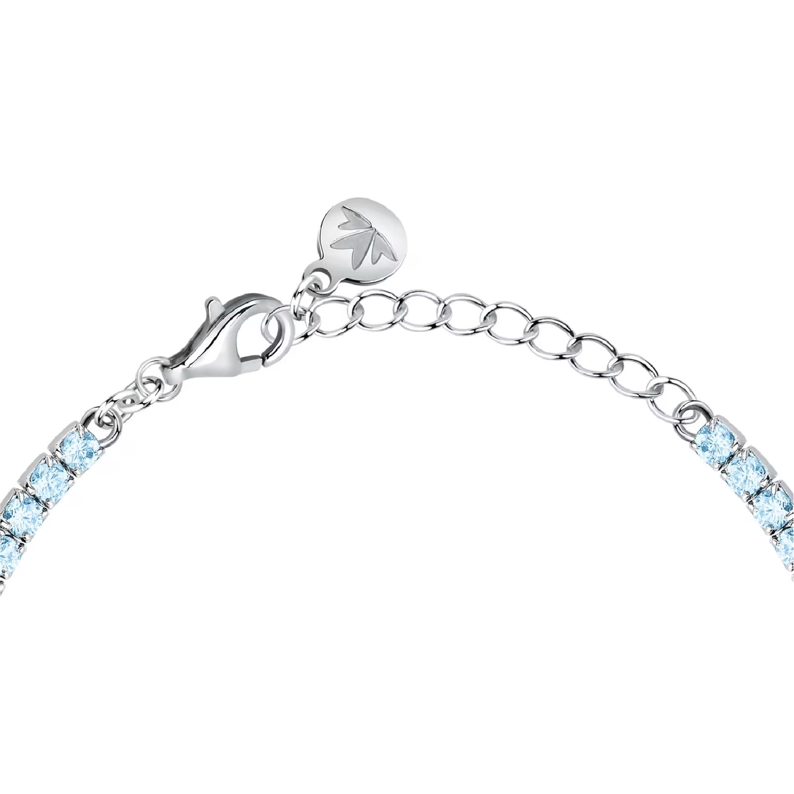 Bracciale tennis Morellato Infinito argento zirconi azzurri 19 cm