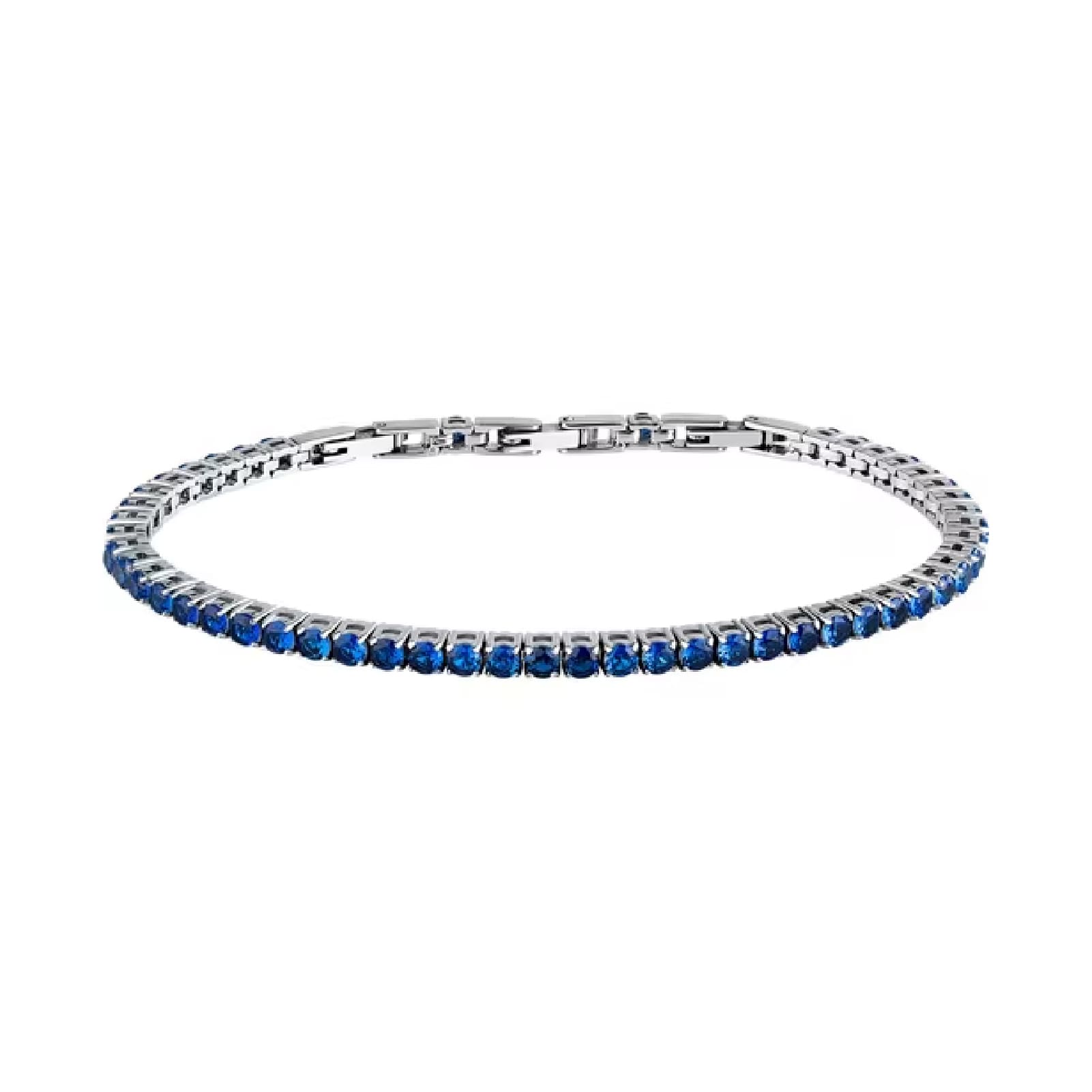 Bracciale tennis Morellato Club acciaio zirconi blu uomo 22 uomo