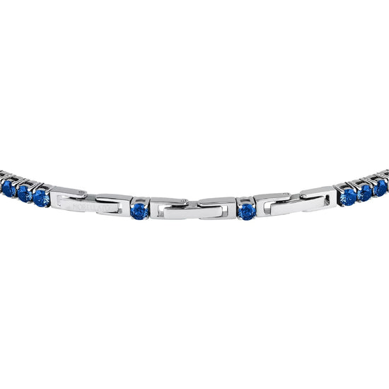 Bracciale tennis Morellato Club acciaio zirconi blu uomo 22 uomo