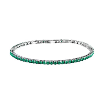 Bracciale tennis Morellato Club acciaio zirconi verde uomo 22 uomo