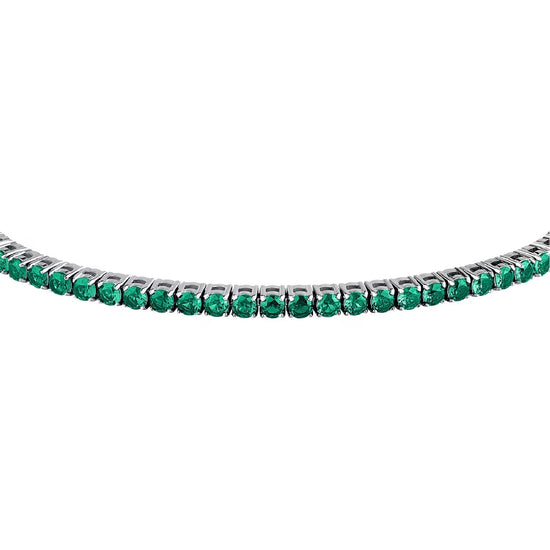 Bracciale tennis Morellato Club acciaio zirconi verde uomo 22 uomo