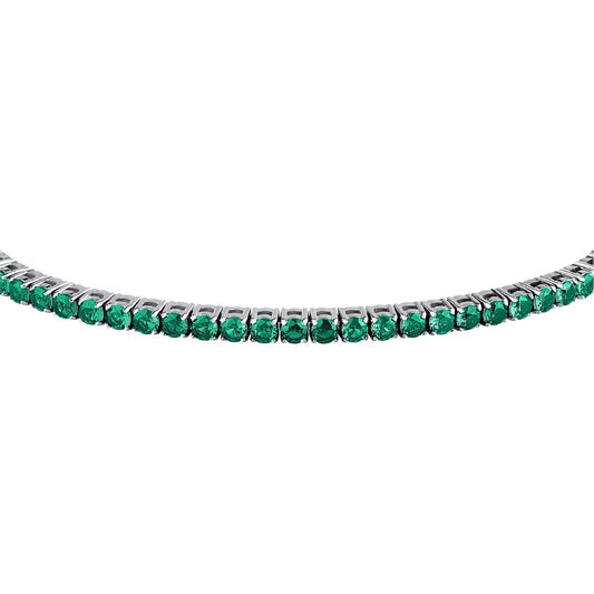 Bracciale tennis Morellato Club acciaio zirconi verde uomo 22 uomo