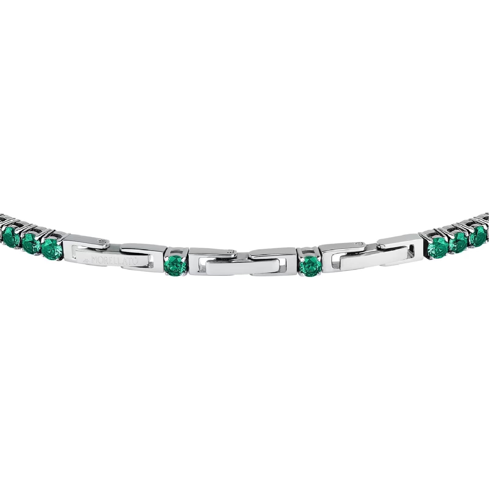 Bracciale tennis Morellato Club acciaio zirconi verde uomo 22 uomo