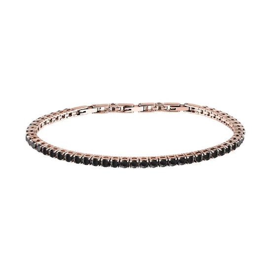 Bracciale tennis Morellato Club acciaio pvd rosa zirconi nero 22 uomo