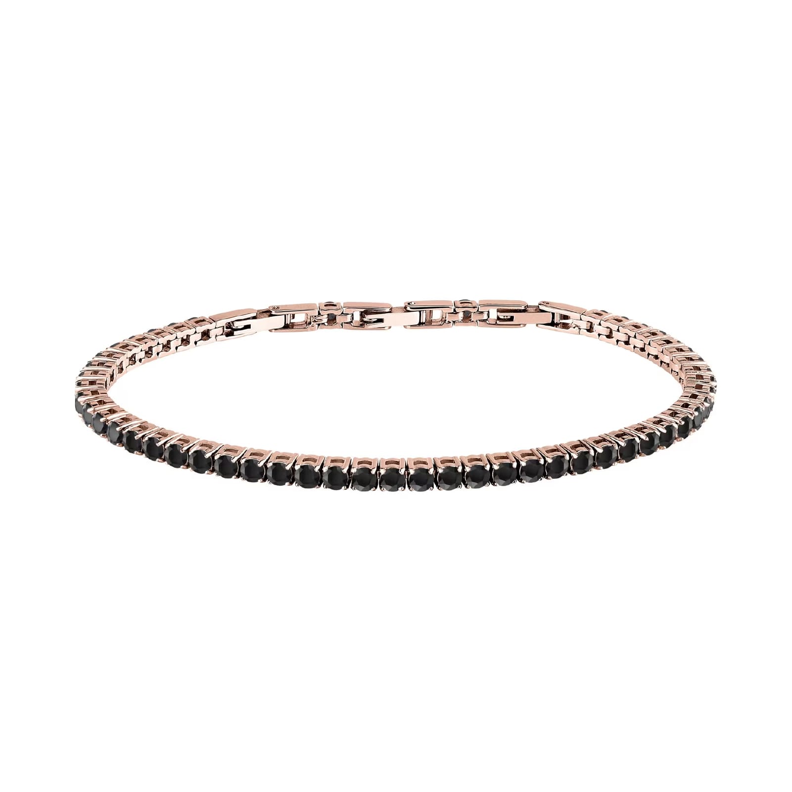 Bracciale tennis Morellato Club acciaio pvd rosa zirconi nero 22 uomo