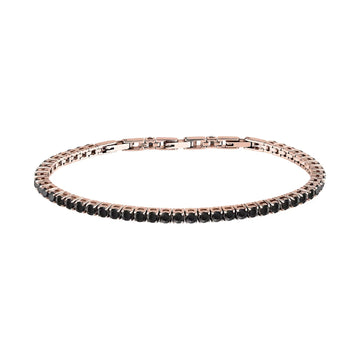 Bracciale tennis Morellato Club acciaio pvd rosa zirconi nero 22 uomo