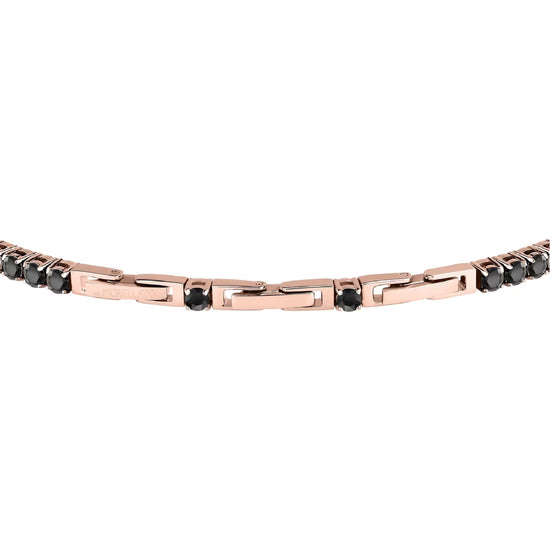 Bracciale tennis Morellato Club acciaio pvd rosa zirconi nero 22 uomo
