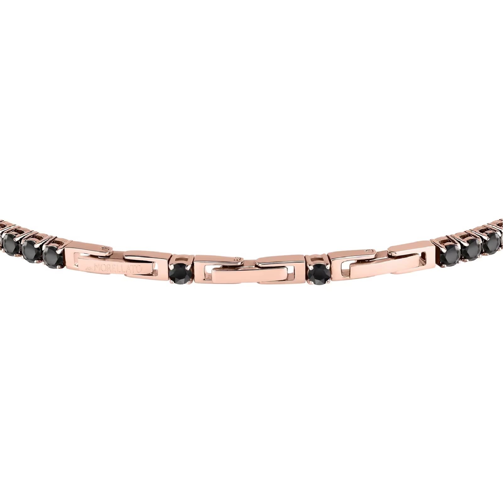 Bracciale tennis Morellato Club acciaio pvd rosa zirconi nero 22 uomo