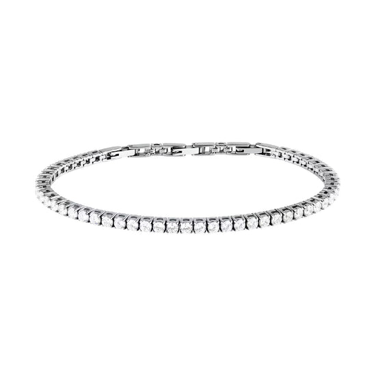 Bracciale tennis Morellato Club acciaio zirconi bianco uomo 22 uomo