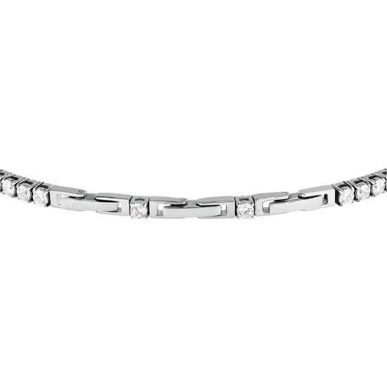 Bracciale tennis Morellato Club acciaio zirconi bianco uomo 22 uomo