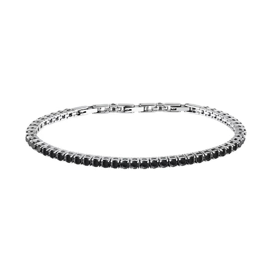 Bracciale tennis Morellato Club acciaio zirconi nero uomo 22 uomo