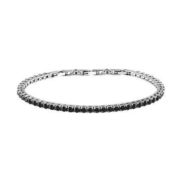 Bracciale tennis Morellato Club acciaio zirconi nero uomo 22 uomo
