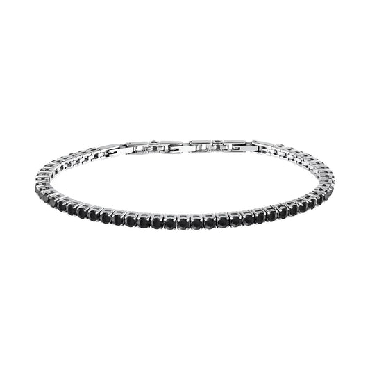 Bracciale tennis Morellato Club acciaio zirconi nero uomo 22 uomo