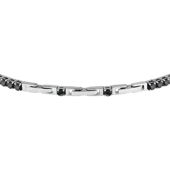 Bracciale tennis Morellato Club acciaio zirconi nero uomo 22 uomo