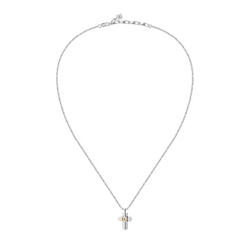 Collana da uomo Morellato in acciaio e oro 18kt sulla croce MISURA UNICA