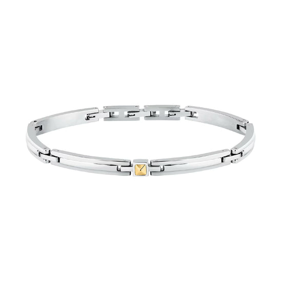 Bracciale da uomo Morellato in acciaio e oro 18kt al centro