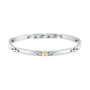 Bracciale da uomo Morellato in acciaio e oro 18kt al centro