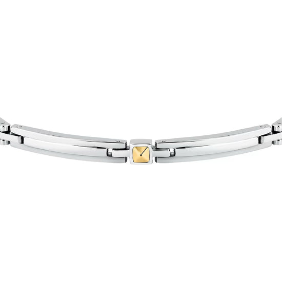 Bracciale da uomo Morellato in acciaio e oro 18kt al centro