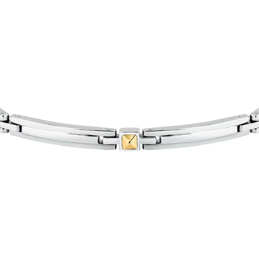 Bracciale da uomo Morellato in acciaio e oro 18kt al centro
