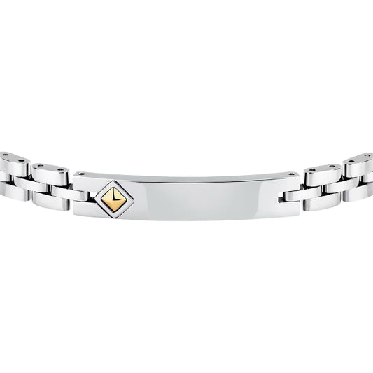 Bracciale Morellato in acciaio ed elementi oro 18kt al centro Regolabile 18-21 cm