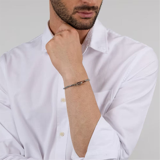 Bracciale Morellato Motown uomo in acciaio e decoro pvd rosé Regolabile 18-21 cm