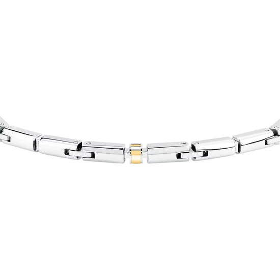 Bracciale catena Morellato in acciaio con inserti oro da uomo 18 cm