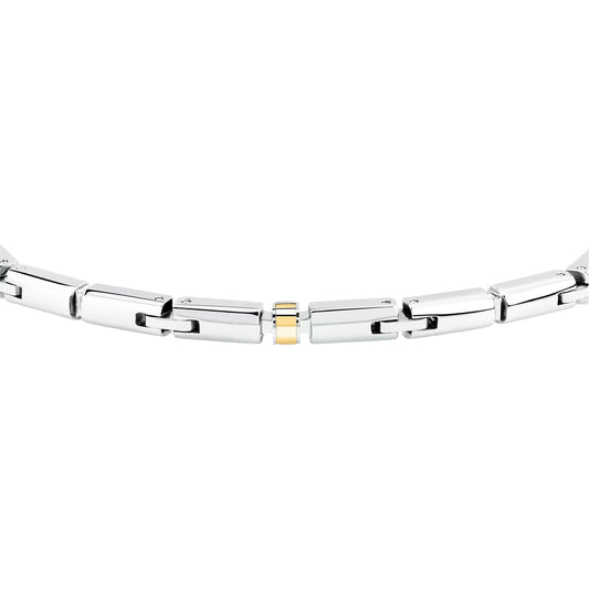 Bracciale catena Morellato in acciaio con inserti oro da uomo 18 cm