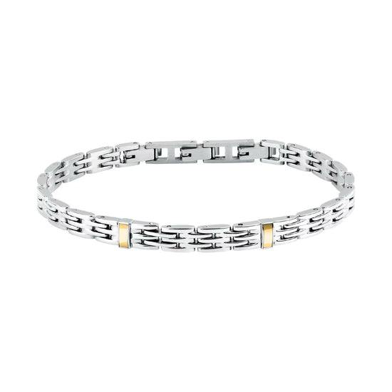 Bracciale catena Morellato in acciaio silver e oro da uomo 18 cm