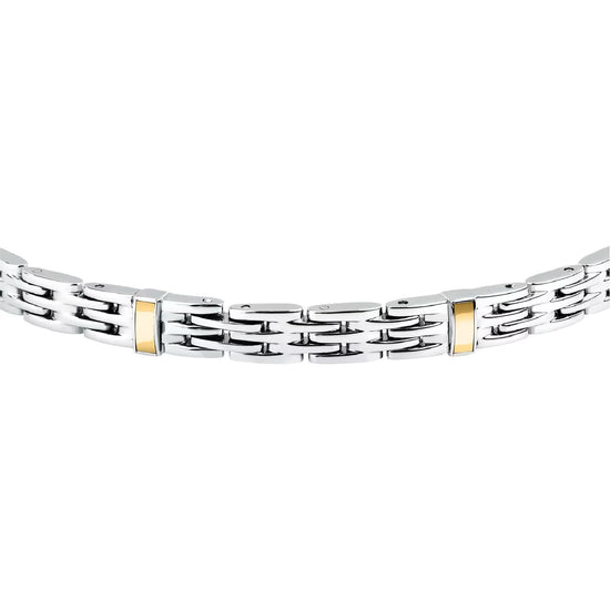 Bracciale catena Morellato in acciaio silver e oro da uomo 18 cm