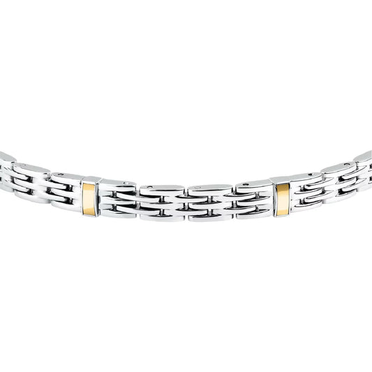 Bracciale catena Morellato in acciaio silver e oro da uomo 18 cm