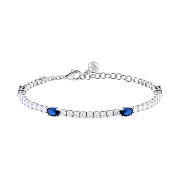 Bracciale Morellato Tesori in argento zirconi bianchi e blu Regolabile 16-19 cm