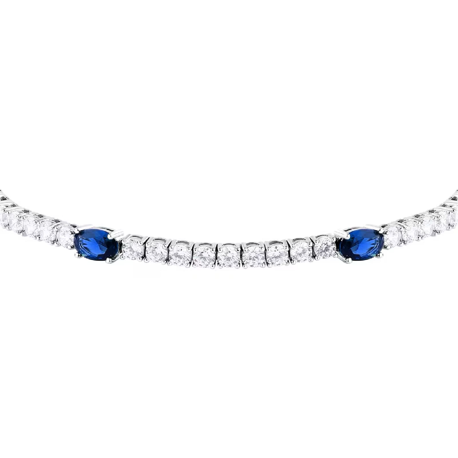 Bracciale Morellato Tesori in argento zirconi bianchi e blu Regolabile 16-19 cm